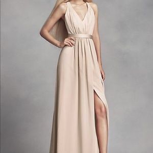 Vera wang champagne formal gown